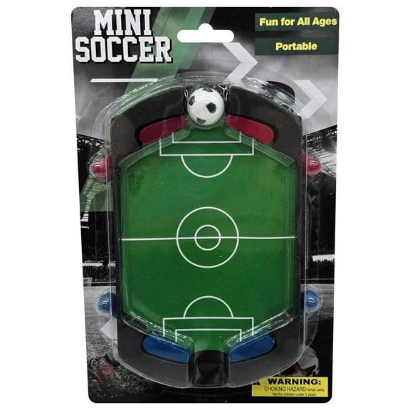 Tabletop Mini Foosball Game, Compact, Portable Soccer Action with Realistic Playfield, 2 Colorful Teams, Mini Soccer Ball, Fun for Kids and Adults at Home, Office and On the Go, Green