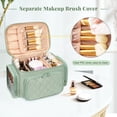 thumbnail image 3 of Bolsa organizadora de bolsas de maquillaje Bagmoly, tamaño grande, de nailon verde, de viaje, 3 of 8