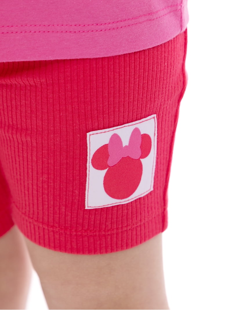 Minnie Mouse Toddler Girls Graphic Tee and Bike Shorts Set, 2