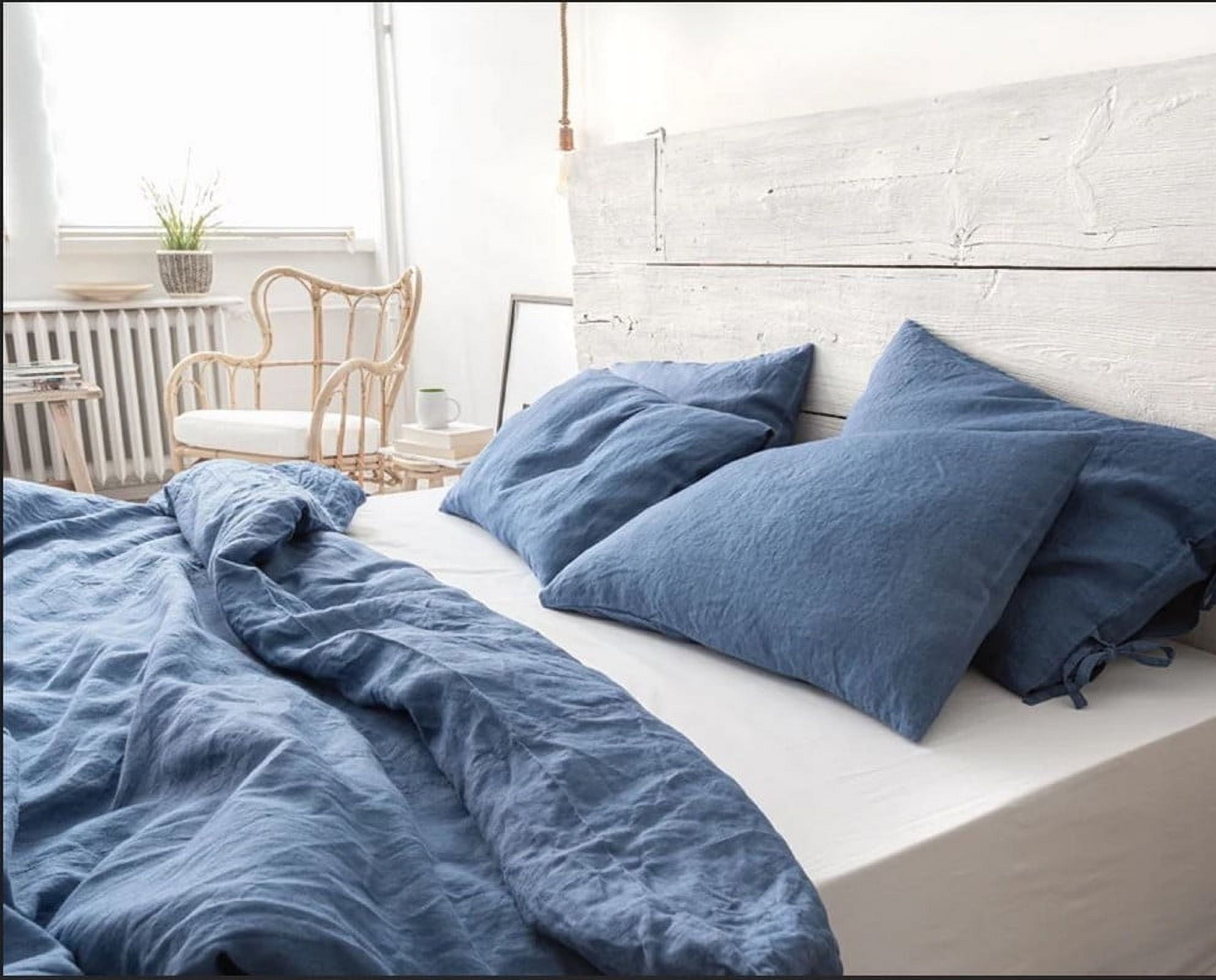 Pavish Export Washed Cotton Duvet Cover Sea Blue Twin Ultra Soft 100% Cotton Solid Color