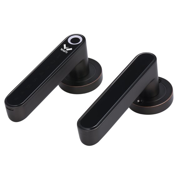 WAFU WAFU Serrure de Porte Biométrique Intelligente avec Empreinte Digitale et Bluetooth, Rechargeable, Capacité de 40 Empreintes Digitales, Auto-Verrouillage, Contrôle à Distance via Application, Alliage de Zinc, Noir (Modèle WF-016)