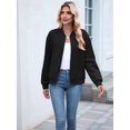 thumbnail image 6 of Womens Jacket Coat Casual Stand Collar Zip Up Fall Fashion Jackets Outfits with Pockets Black L, 6 of 8