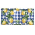 thumbnail image 7 of Yayeee Kitchen Curtains Tier Set of 2 Light Filtering 57"x24" Over Sink Window Panels, Blue Plaid Lemon, 7 of 7