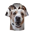 thumbnail image 4 of Salouo Realistic Cute Puppy Pattern Cuban Collar Shirts for Men Button-Down Shirt Men's Short Sleeve Shirts Hawaiian Shirts Casual Shirts -3X-Large, 4 of 6