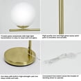 thumbnail image 5 of FanhSbrocade Glass Globe LED Floor Lamp Acrylic Lampshade  for Living Room, Bedroom Office, Energy Saving, E26 Bulb include, 5 of 9