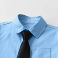 thumbnail image 5 of YUSIM Boys Dress Shirts With Tie- Button Down Slim Fit Long Sleeve Kids Formal Shirts Blue Size 10-12, 5 of 9