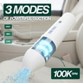thumbnail image 2 of Portable Cordless Car Vacuum, 15000Pa High Suction Handheld Vacuum Cleaner, 2-in-1 Vacuum & Blower, with 4 Attachments & Portable Storage Bag for Car, Home, Pet & Office (White & Blue), 2 of 8