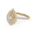 thumbnail image 3 of AFFY Double Halo Teardrop Engagement Rings for Women, 0.88 Cttw Pear And Round Cut Lab Grown Diamond Ring In 14K Yellow Gold Over 925 Sterling Silver F-G-H, SI Quality Ring Size-7.5, 3 of 6