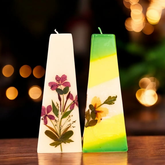 Eco-Friendly Soy Wax Scented Pillar Candles - Set of 2