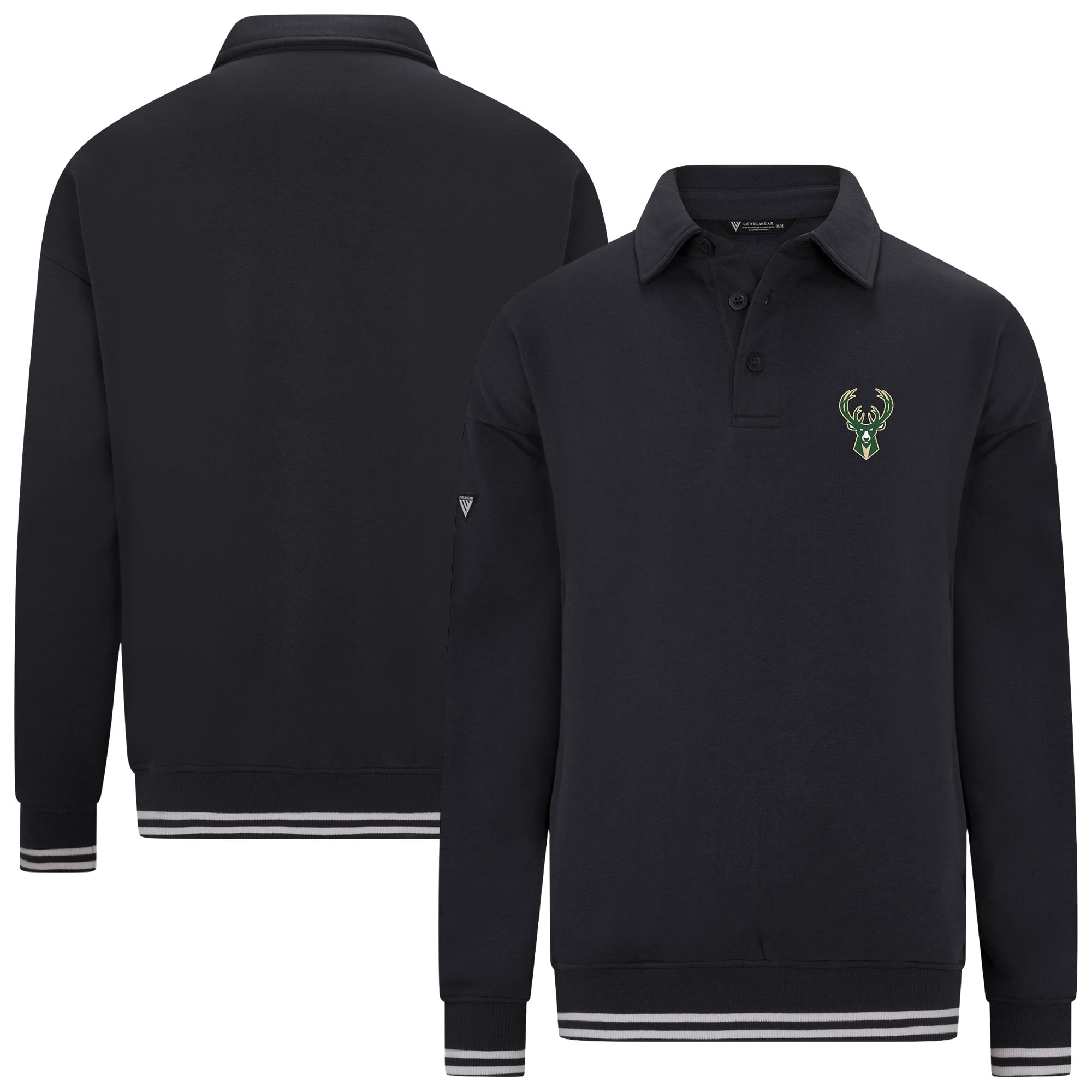 Men's Levelwear Black Milwaukee Bucks Sportsman Top