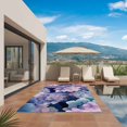 thumbnail image 2 of Vintage Hydrangea Outdoor Rug 5x8 Ft, Non Slip Washable Area Rug, Spring Purple Flowers Garden Plants Patio Rugs Carpet Runner, Large Floor Mat for Indoor/Outdoor Deck Porch Camping, 2 of 8