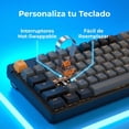 thumbnail image 4 of Teclado Gamer Mecánico EK87PRO, TKL 87 Teclas Inalámbrico 2.4G/Bluetooth/Cable, Estructura Gasket, Batería 4000mAh, RGB, Hot-Swappable, para PC/Laptop, 4 of 7