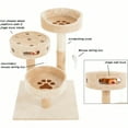 thumbnail image 3 of Cat Tree 3Tier Tall Cat Tower Condo With 2 Napping Perches Sisal Rope Scratching Post Hanging Mouse And Interactive Wheel Toy By Beige 27.5, 3 of 7