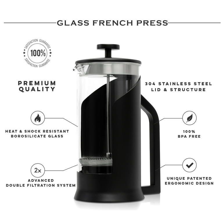Lafeeca French Press Coffee Maker with Borosilicate Glass