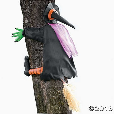 Betty Bash Crashing Witch Into Tree Halloween Decoration