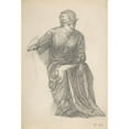 thumbnail image 2 of Sir Edward Coley Burne-Jones 17x24 Black Ornate Framed Double Matted Museum Art Print Titled: Seated Woman (1864), 2 of 5