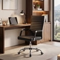 thumbnail image 4 of Lacoo Mid-Back Faux Leather Office Desk Chair Executive Conference Task Chair with Arms, Black, 4 of 8