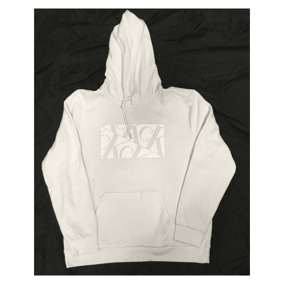 Calvin Klein Men's Relaxed Fit Front Logo Hoodie, White, 2XL
