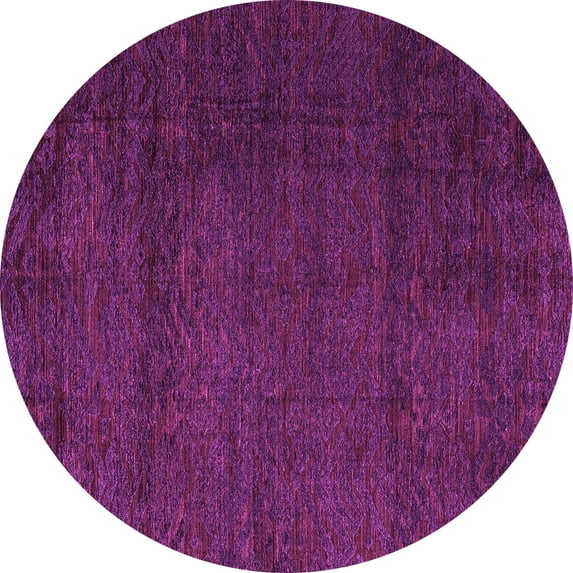Ahgly Company Indoor Round Abstract Pink Modern Area Rugs, 7' Round