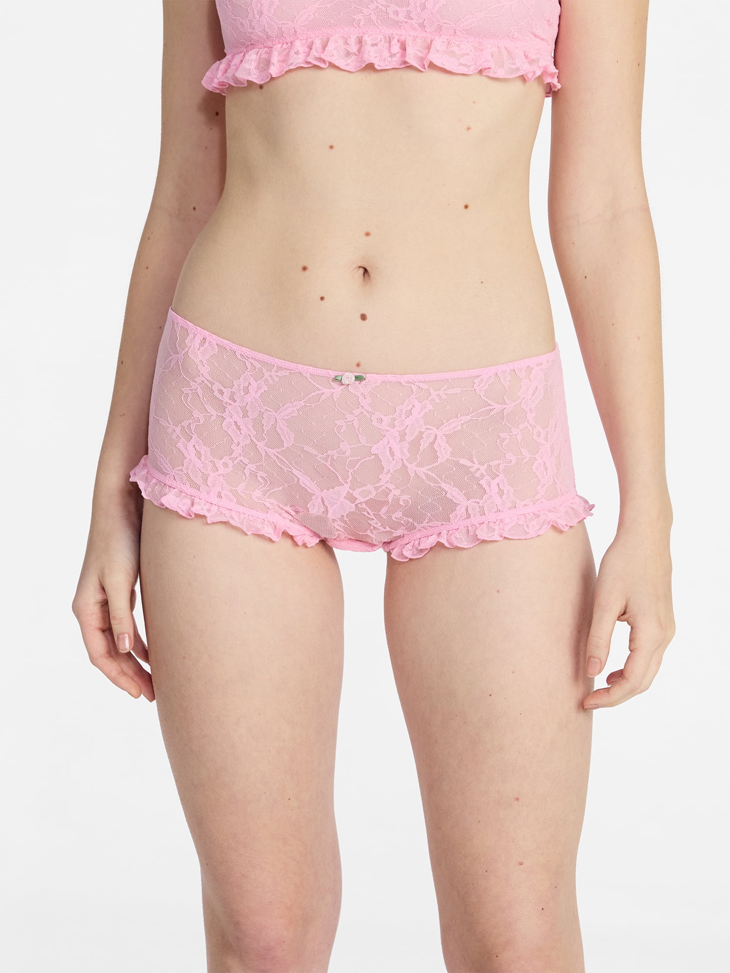 No Boundaries Lace Boyshort Panties, 2-Pack, Women's XS-XXXL