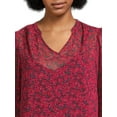 thumbnail image 4 of Time and Tru Women's Soft Blouse with Floral Prints, Sizes XS-3XL, 4 of 5