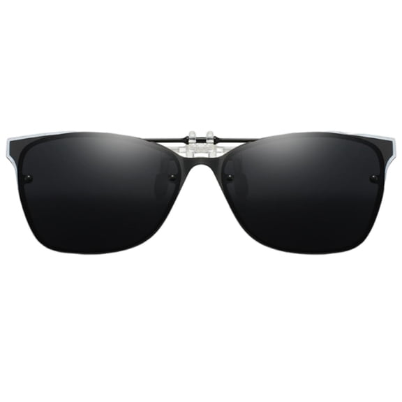 HEVRJEWJD Polarized Clip on Sunglasses for Men Women over Prescription Glasses Anti Glare & UV Protection Compact Fit Non-Flip Up Black 14.5cm