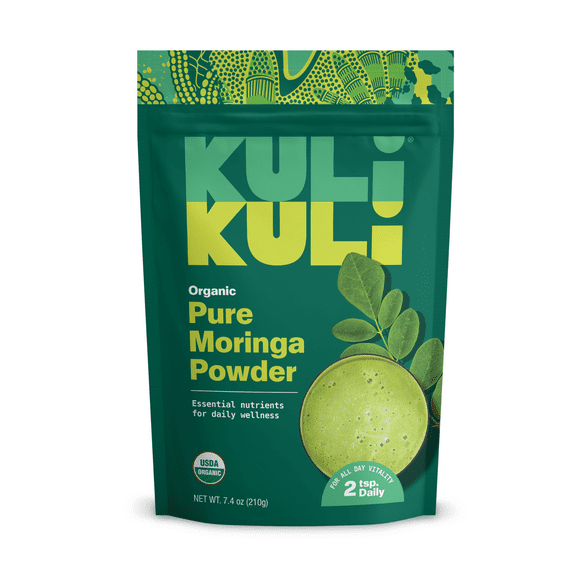Kuli Kuli Organic Pure Moringa Powder for All-Day Vitality, 7.4 oz