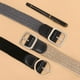 thumbnail image 3 of Nvzi Cinturón elástico para hombre, cinturón trenzado tejido elástico para hombre, cinturón informal de 1 3/8, cinturón de golf para pantalones vaqueros (gris claro), 3 of 3