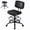 Black, variant on CONCETTA Armless Swivel Chair, Rolling Stool with Footrest Ring, Adjustable Height for Home Office, Black