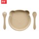 thumbnail image 1 of Juego de vajilla para niños con plato de oso de silicona de grado alimenticio para bebé, 1 of 6