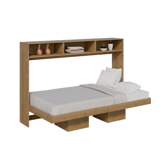 Cama Abatible Horizontal Individual con Repisas (Paulo)