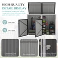 thumbnail image 4 of Lisonu Modern Outdoor Trash Can Shed 54 Cu. Ft. Galvanized Steel Garbage Bin Hideaway, Weatherproof Grey Garden Enclosure with Pneumatic Lid, 4 of 26