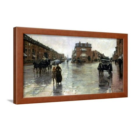 Hassam: Rainy Boston, 1885 Framed Print Wall Art By Childe (Best Places In Boston For A Rainy Day)