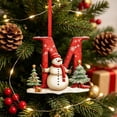 thumbnail image 4 of Snowman Alphabet Christmas Ornament, Acrylic Letter M Pendant, Festive Tree Decoration, 2.36 Inch, 4 of 6