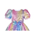 thumbnail image 4 of Girls Dress Sequin Shiny Rainbow Color Puffy Ruffle Bud Short Sleeve 7 Years, 4 of 6