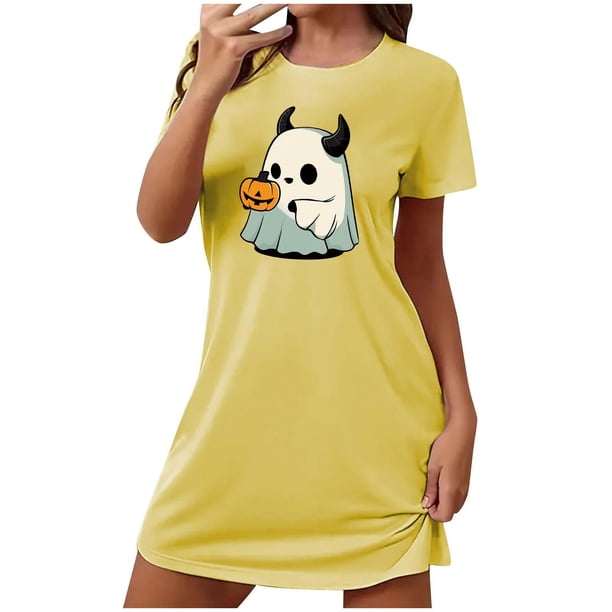Camisón corto de talla grande para mujer, camisón de manga corta con estampado de pecho a la moda, camisón para mujer
