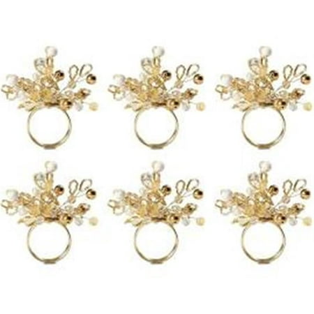 

Gold Multi Bead Napkin Ring Set of 6