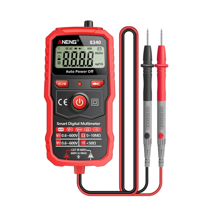 ANENG 8340 Multimètre Numérique Intelligent Reconnaissance Automatique 1999 Comptes Voltmètre Stylo de Test Électrique avec Écran Rétroéclairé Lampe de Poche Induction NCV Tension CA Cc Résistance Point de Rupture Test de Fil en Direct