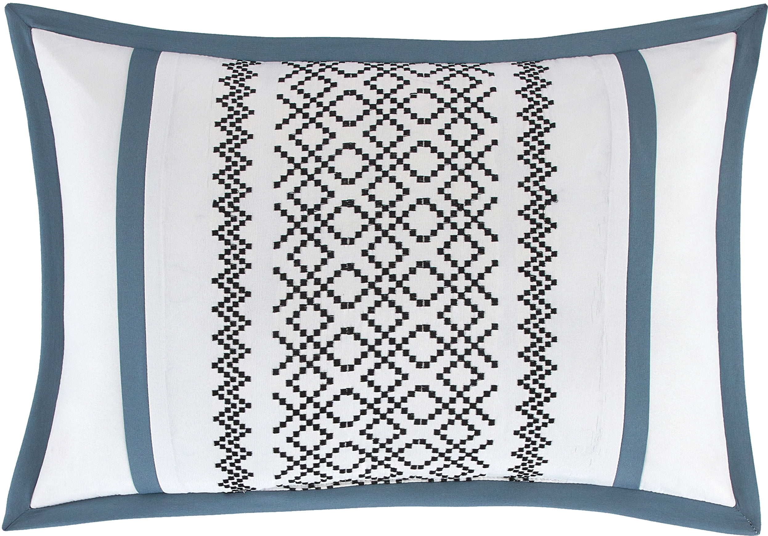 Nanshing Jamie 7 Piece Geometric Comforter Set, Blue, Queen