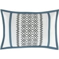 thumbnail image 4 of Nanshing Jamie 7 Piece Geometric Comforter Set, Blue, Queen, 4 of 14