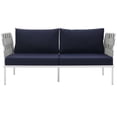 thumbnail image 4 of Ergode Harmony Outdoor Patio Aluminum Loveseat - White Navy, 4 of 5