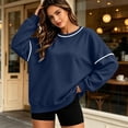 thumbnail image 4 of ClodeEU Women's Crew Neck Long Sleeve Sweatshirt with Contrast Stitching ,Casual Loose Pullover Top ,Women's S-XXL, 4 of 9