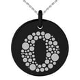 thumbnail image 1 of Stainless Steel Letter O Initial Dotted Monogram Engraved Small Medallion Circle Charm Pendant Necklace, 1 of 1