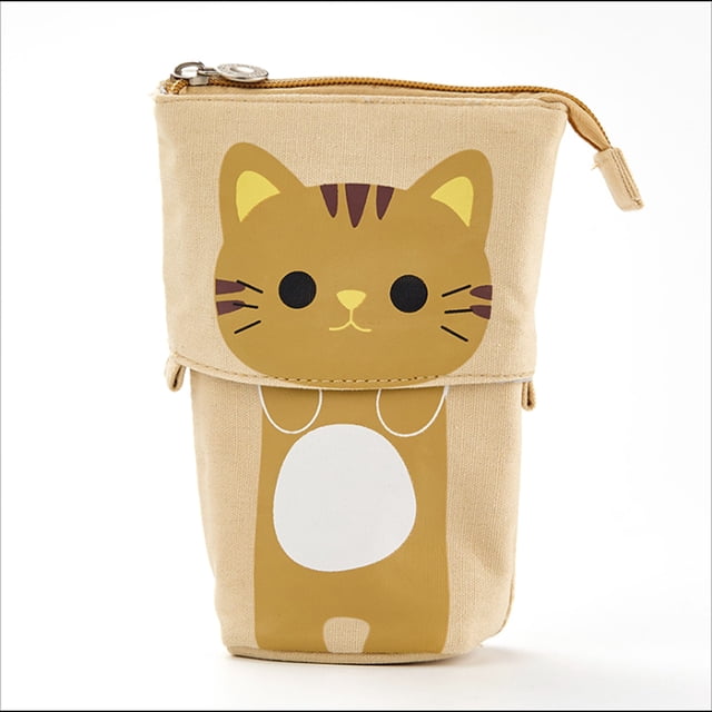 Matsuzay Bolsa portalápices, caja de capacidad media, estuche para bolígrafos de papelería, estuches retráctiles de escritorio, accesorios escolares Carpetas de archivos Marrón