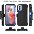 thumbnail image 3 of For Motorola Moto G Power 5G 2024 Case,Takfox Holster Phone Case with Built-in Screen Protector Swivel Belt Clip [3 Layers] Heavy Duty Full Body Protection Shockproof Kickstand Cover- Black/Blue, 3 of 8