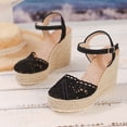 thumbnail image 5 of Summer Sloped Heel Sandals for Women Ethnic Style High Heeled Breathable Casual Dressy Footwear, 5 of 5