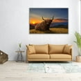 thumbnail image 2 of Large Highland Cow in a Meadow - Wrapped Canvas Print Wall Art | 36" W x 24" H, 2 of 4