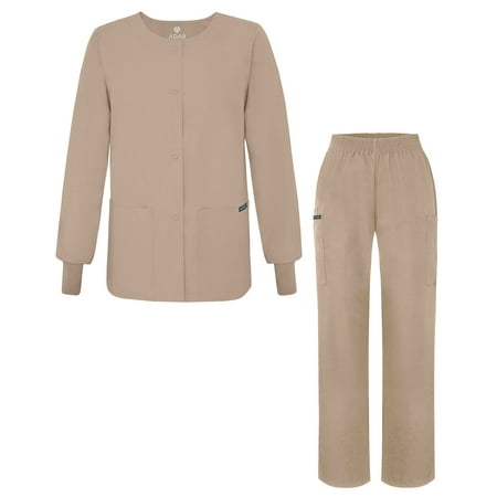 

Adar Universal Women s Scrub Set - Warm-Up Scrub Jacket and Elastic Pull-On Pants