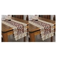 thumbnail image 3 of relayinert Comfortable Crochet Lace Table Runner For Easy Care Wedding Easy Wash Fitting wine red 40*120cm 2Set, 3 of 6