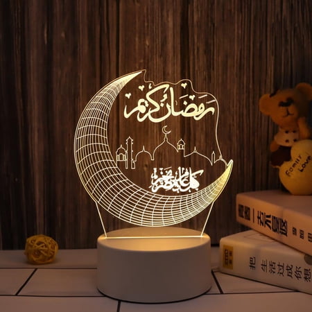 

Ramadan Festival 3D LED Night Light Islam Eid Mubrak Decorative Lamp USB Powered